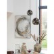 Suspension Lampe Boule, Verre Gris fumé Argent, Diamètre 30 cm