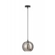 Suspension Lampe Boule, Verre Gris fumé Argent, Diamètre 30 cm