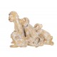 SGRIMALT Figurine Résine Famille Trois Singes, Céruse Blanche, Longueur 24 cm