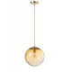 Suspension Lampe Boule, Verre Doré, Diamètre 29 cm