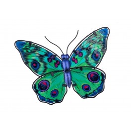 SGRIMALT Papillon Mural Vert, Métal et Verre, Collection Vulcain, L 24 cm