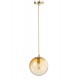 Suspension Lampe Boule, Verre Doré, Diamètre 24 cm
