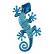 SGRIMALT Gecko Mural métal Modèle Mandala, Bleu, H 36 cm