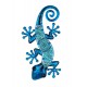 SGRIMALT Gecko Mural métal Modèle Mandala, Bleu, H 36 cm