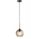 Suspension Lampe Boule, Verre perlé Gris, Diamètre 21 cm