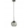 Suspension Lampe Boule, Verre perlé Gris, Diamètre 21 cm