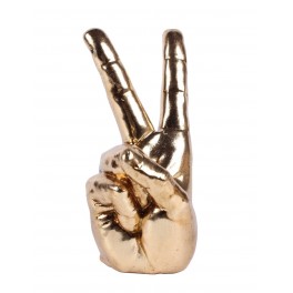 ORIGEN Sculpture Design Dorée, V de Victoire formé par Les Doigts de la Main, H 23 cm