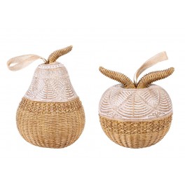 Fruits décoratifs : Set Pomme et Poire en résine, Collection ORGANIK, H 23 cm (Poire)