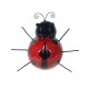 Déco murale métal : Coccinelle Rouge et Noir, H 16 cm