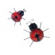 Déco murale métal : Coccinelle Rouge et Noir, H 16 cm