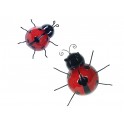 Déco murale métal : Coccinelle Rouge et Noir, H 16 cm