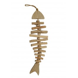 Déco Marine : Poisson Suspendu en bois flotté, Modèle XL, H 55 cm