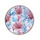 Plat ou Assiette de service, Thème Corail Bleu et Rouge, Diamètre 22 cm