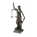 Sculpture en Résine, Effet Bronze : Thémis & La Justice, H 33 cm