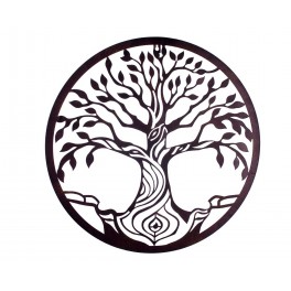 SGRIMALT Déco murale en Métal : Arbre de Vie Marron, Diamètre 50 cm