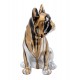 Statuette Chien XL : Le Bouledogue, Finition Argent, H 62 cm