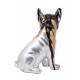 Statuette Chien XL : Le Bouledogue, Finition Argent, H 62 cm