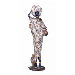 SGRIMALT Figurine Africaine en Tenue Traditionnelle, Collection Dalaba, H 38,5 cm