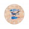 Horloge MDF Thème Mer, Trois Sardines en bleu outremer, Diam 34 cm