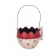 SGRIMALT Cache-Pot Oeuf Rouge et Blanc en métal, Diamètre 11,50 cm