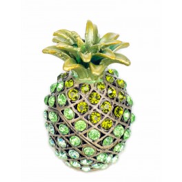 ORIGEN Boîte décorative et Pilulier, modèle Ananas en métal nacré, H 6,5 cm