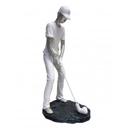 Statuette Sport : Le Joueur de Tennis, Finition Antic Line, H 18 cm