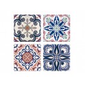 Set 8 sous-bocks Rétro, Motifs Carreaux de Ciment, H 11 cm