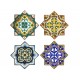 Set 2 Dessous de Plat, Mandalas Multicolores 1, L 18 cm