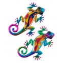 Set 2 Minis Geckos, Collection Versicolor, Hauteur 15,5 cm