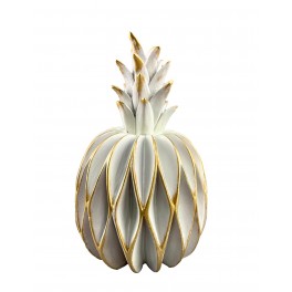 Ananas en résine et Feuillage tressé, Collection ORGANIK, H 22,5 cm