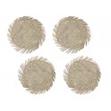 Ensemble 4 Sets de Table Mandala en Fibres Naturelles et Corde tressée, Diamètre 38 cm