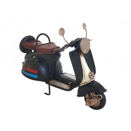 Miniature Laiton : Scooter Vespa Métal Bleu Marine, L 18 cm