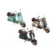 Miniature Laiton : Scooter Vespa Métal Bleu, L 18 cm