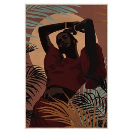 SGRIMALT Tableau Peinture XL : Femme africaine Feuillage et Ethnique Chic, H 123 cm