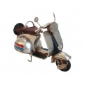 Miniature Laiton : Scooter Vespa Métal Bleu Marine, L 18 cm