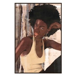 SGRIMALT Tableau Peinture XL : Femme africaine contemporaine en sépia 3, H 120 cm