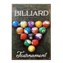 Tableau 100% Métal 3D : Tournoi de Billard, Hauteur 75 cm