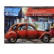 Tableau Métal 3D : La 2CV Charleston, Bordeaux et Noir, L 120 cm