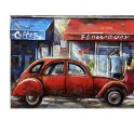 Tableau Métal 3D : La 2 CV bleue, L 120 cm