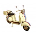 Scooter Miniature métal Vintage, Couleur Jaune, Modèle Italia L 26 cm