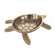 Plateau Vide Poche Tortue dorée en Aluminium, Longueur 25 cm