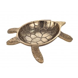 Plateau Vide Poche Tortue dorée en Aluminium, Longueur 25 cm