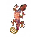 Gecko Mural Orange, Métal et Verre, Modèle SOLEDAD, H 37 cm