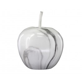 SGRIMALT Fruit décoratif : Pomme en résine, Gris et Blanc Marbré, L 19 cm
