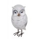 ORIGEN Figurine Hibou Blanc et Argent en résine, Collection LUDIK, H 15,5 cm