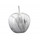 SGRIMALT Fruit décoratif : Pomme en résine, Gris et Blanc Marbré, L 19 cm