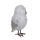 ORIGEN Figurine Hibou Blanc et Argent en résine, Collection LUDIK, H 15,5 cm