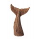 Décoration Queue de Baleine en Bois veiné sculpté, Hauteur 24 cm