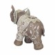 ORIGEN Figurine éléphant en Résine, Motifs Floraux, Collection ETHNIK, L 18,5 cm