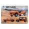 Plaque Métal bombée : La Citroën Mehari Orange, 3 vues, 30 x 20 cm